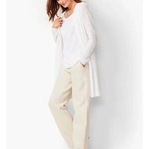 J. Jill White Coastal Linen Blend Cardigan 2X
